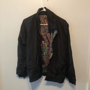 Black and Paisley Reversible Windbreaker